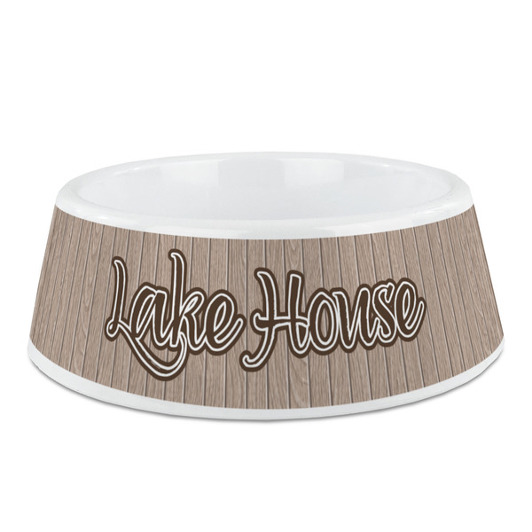Custom Lake House Plastic Dog Bowl (Personalized)