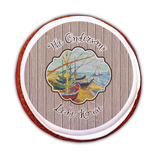 Lake House Printed Icing Circle - Medium - On Cookie