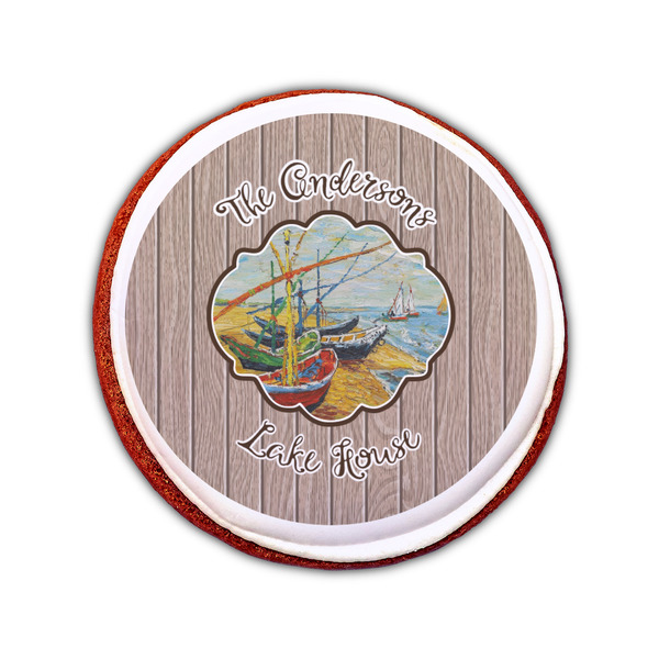 Lake House Printed Icing Circle - Small - On Cookie