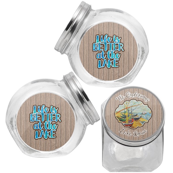 Lake House Puppy Treat Jar - Top Left Right