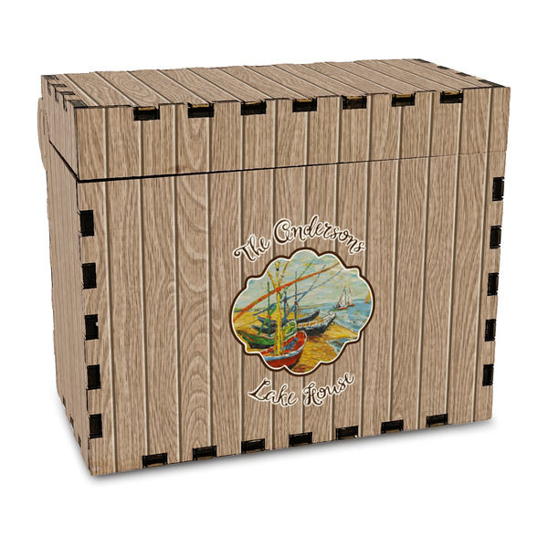 Custom Lake House Wood Recipe Box - Full Color Print (Personalized)