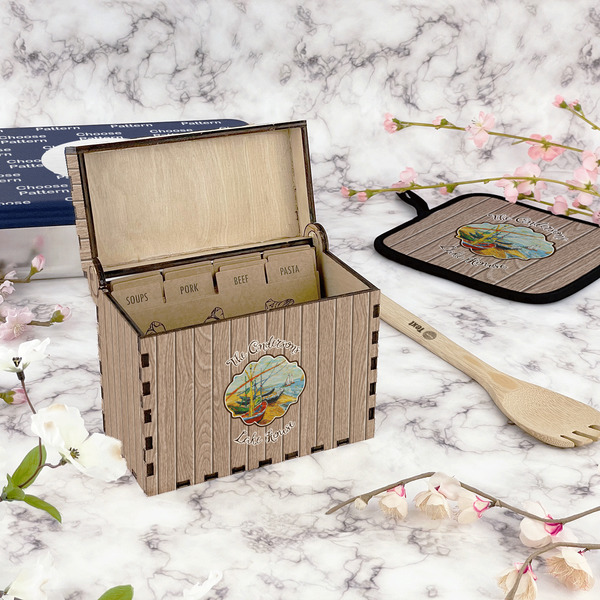 Lake House Recipe Box - Full Color - In Context