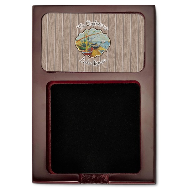 Lake House Red Mahogany Sticky Note Holder - Flat