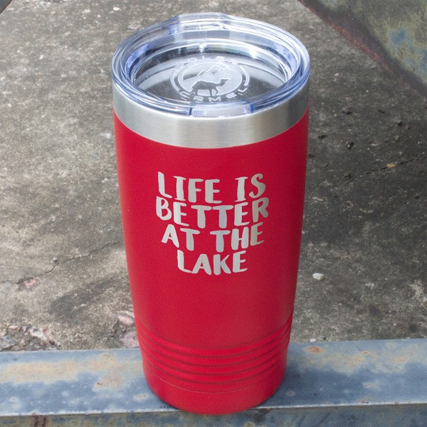 Lake House Red Polar Camel Tumbler - 20oz - Angled