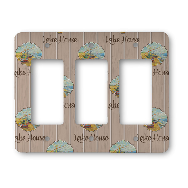 Custom Lake House Rocker Style Light Switch Cover - Three Switch (Personalized)