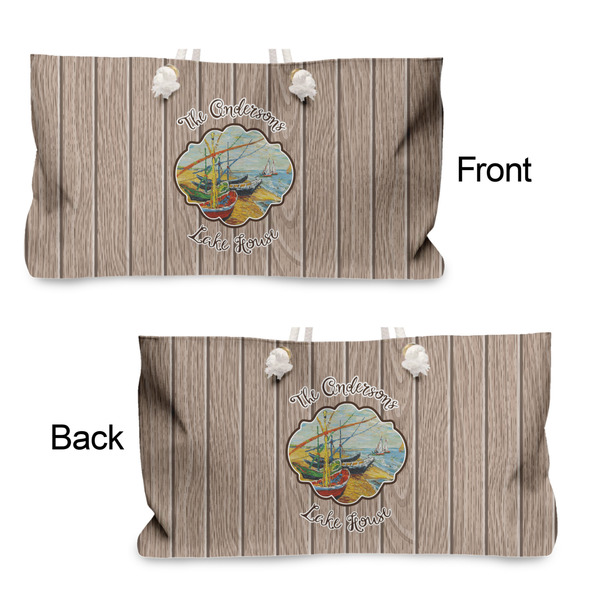 Lake House Large Rope Tote - From & Back View