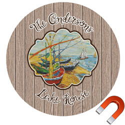 Lake House Round Car Magnet - 6" (Personalized)