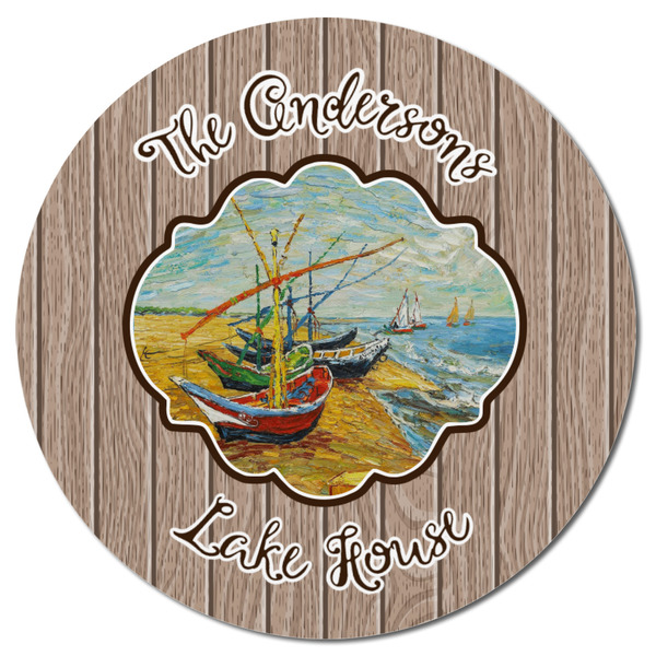 Lake House Round Fridge Magnet - FRONT