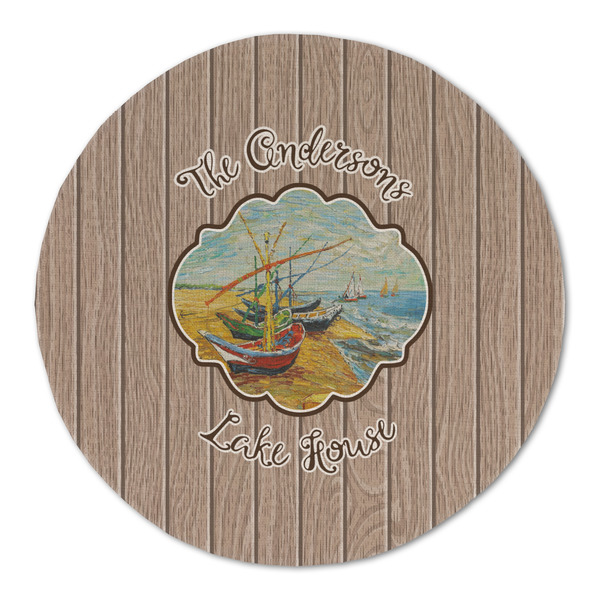 Custom Lake House Round Linen Placemat (Personalized)