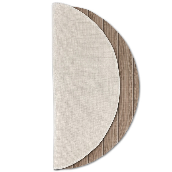 Lake House Round Linen Placemats - HALF FOLDED (single sided)