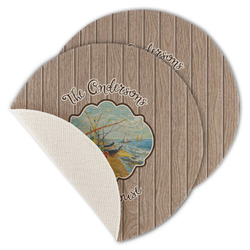 Lake House Round Linen Placemat - Single Sided - Set of 4 (Personalized)
