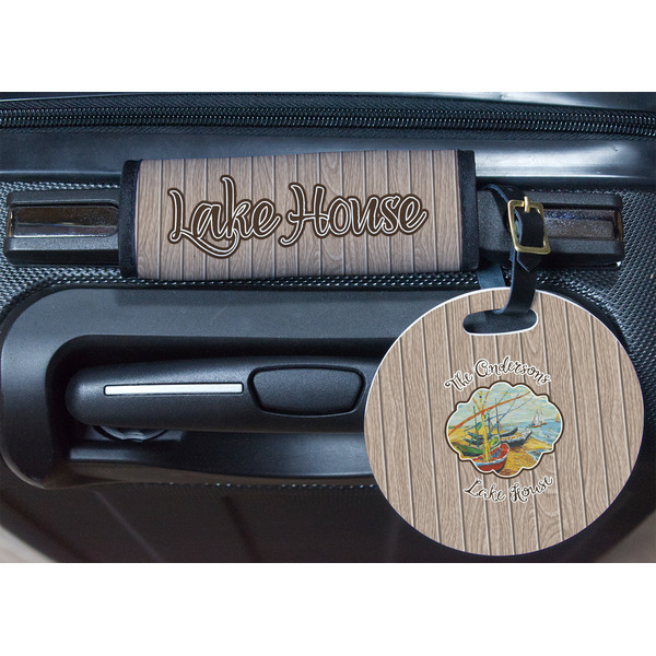 Lake House Round Luggage Tag & Handle Wrap - In Context