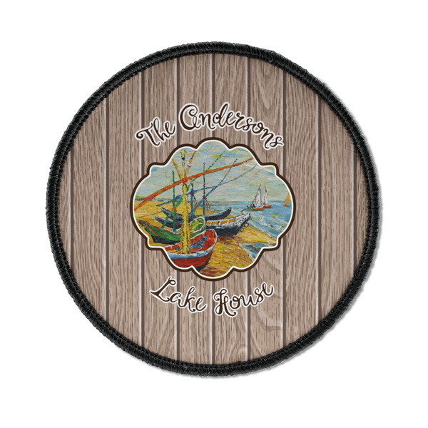 Custom Lake House Iron On Round Patch w/ Name or Text
