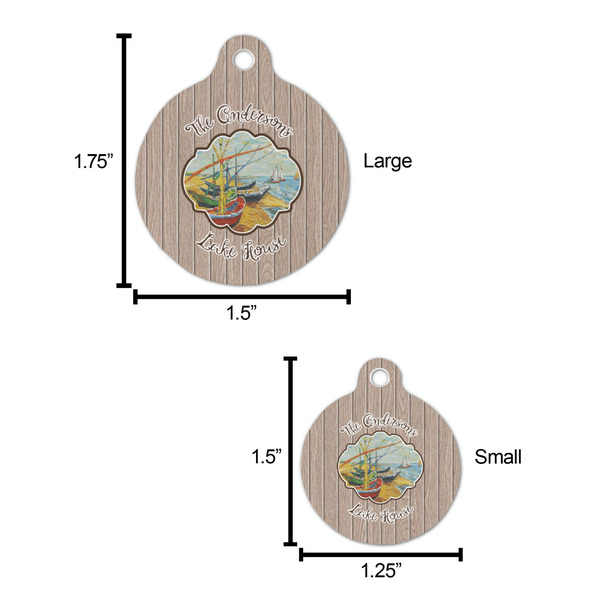 Lake House Round Pet ID Tag - Large - Comparison Scale