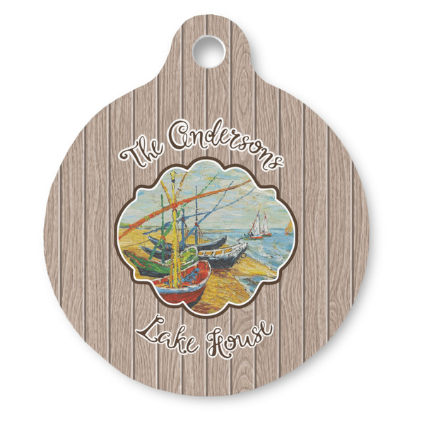 Custom Lake House Round Pet ID Tag - Large (Personalized)