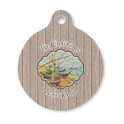 Lake House Round Pet ID Tag - Small (Personalized)