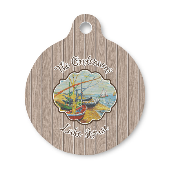 Custom Lake House Round Pet ID Tag - Small (Personalized)