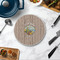 Lake House Round Stone Trivet - In Context View