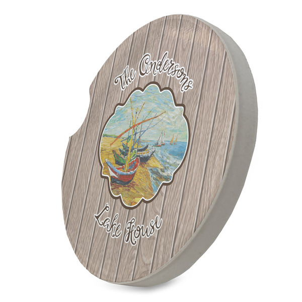 Lake House Sandstone Car Coaster - STANDING ANGLE