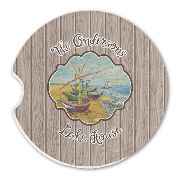 Custom Lake House Sandstone Car Coaster - Single (Personalized)
