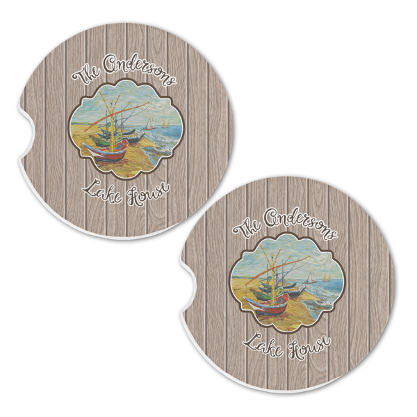 Lake House Sandstone Car Coasters - Set of 2