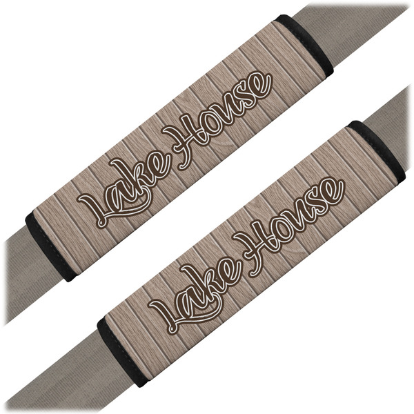 Custom Lake House Seat Belt Covers (Set of 2) (Personalized)