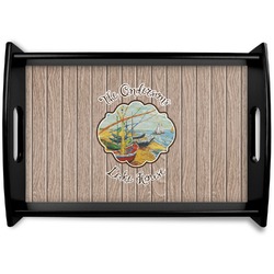 Lake House Black Wooden Tray - Small (Personalized)