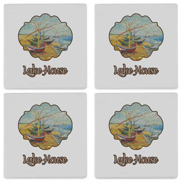 Lake House Set of 4 Sandstone Coasters - See All 4 View