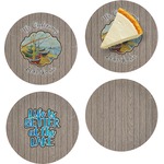 Lake House Set of 4 Glass Appetizer / Dessert Plate 8" (Personalized)