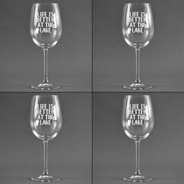 Lake House Set of Four Personalized Wineglasses (Approval)