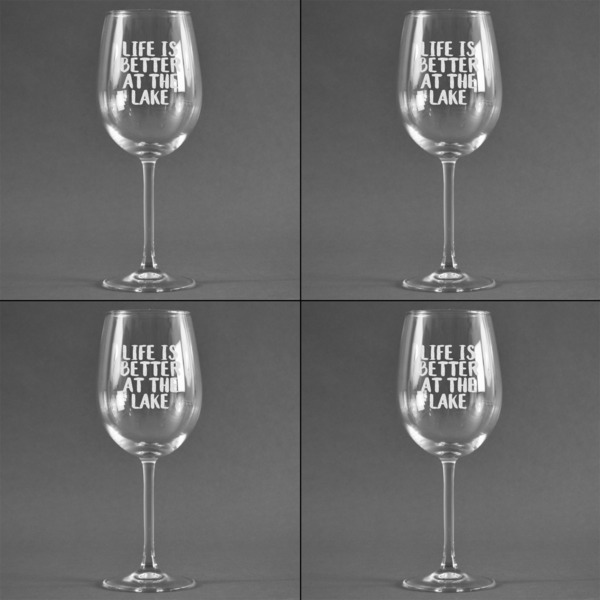 Lake House Set of Four Personalized Wineglasses (Approval)