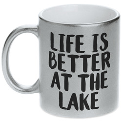 Lake House Metallic Silver Mug (Personalized)