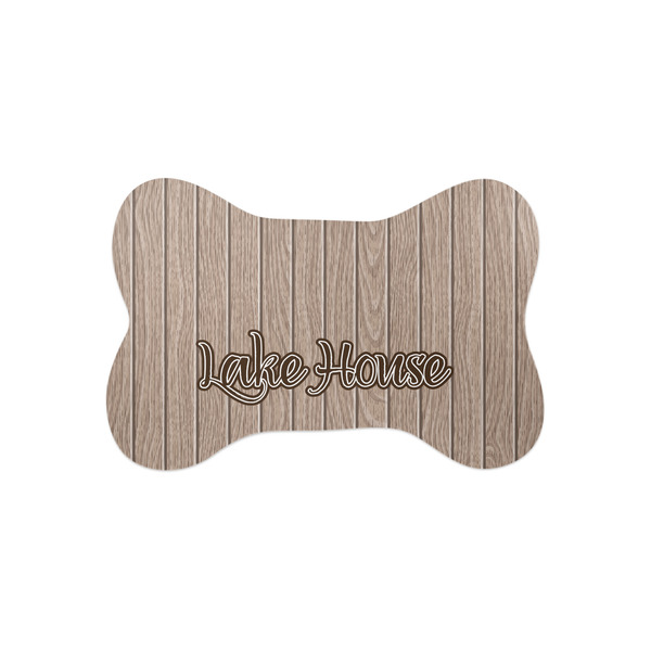 Custom Lake House Bone Shaped Dog Food Mat (Small) (Personalized)