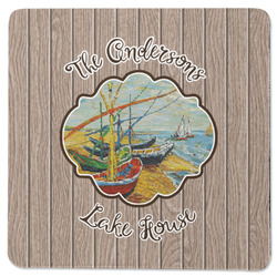 Lake House Square Rubber Backed Coaster (Personalized)
