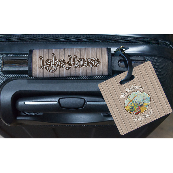 Lake House Square Luggage Tag & Handle Wrap - In Context