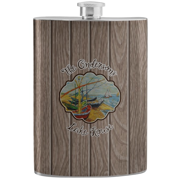 Custom Lake House Stainless Steel Flask (Personalized)
