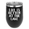 Lake House Stainless Wine Tumblers - Black - Double Sided - Front