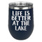 Lake House Stainless Wine Tumblers - Navy - Double Sided - Front