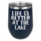 Lake House Stainless Wine Tumblers - Navy - Single Sided - Front