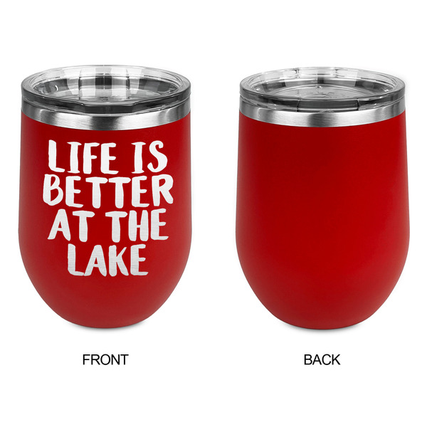 Lake House Stainless Wine Tumblers - Red - Single Sided - Approval