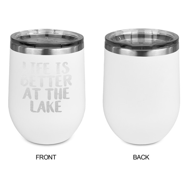 Lake House Stainless Wine Tumblers - White - Single Sided - Approval