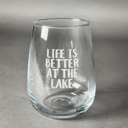 Lake House Stemless Wine Glass - Engraved (Personalized)