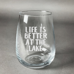 Lake House Stemless Wine Glass - Engraved (Personalized)