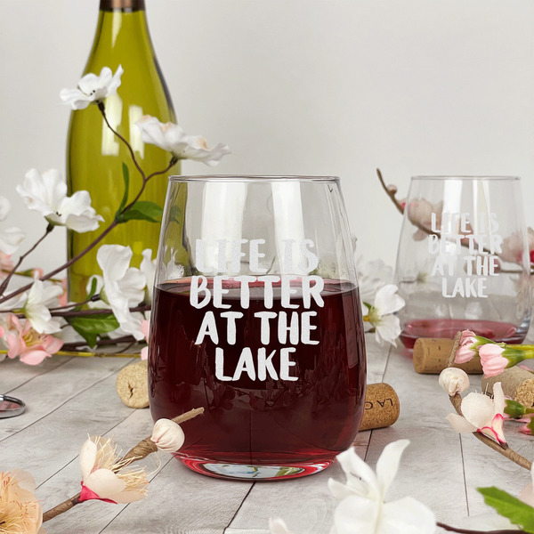 Lake House Stemless Wine Glass - In Context