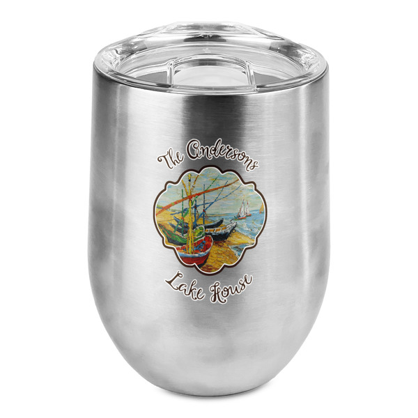 Custom Lake House Stemless Wine Tumbler - Full Print (Personalized)