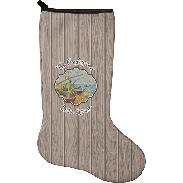 Custom Lake House Holiday Stocking - Neoprene (Personalized)