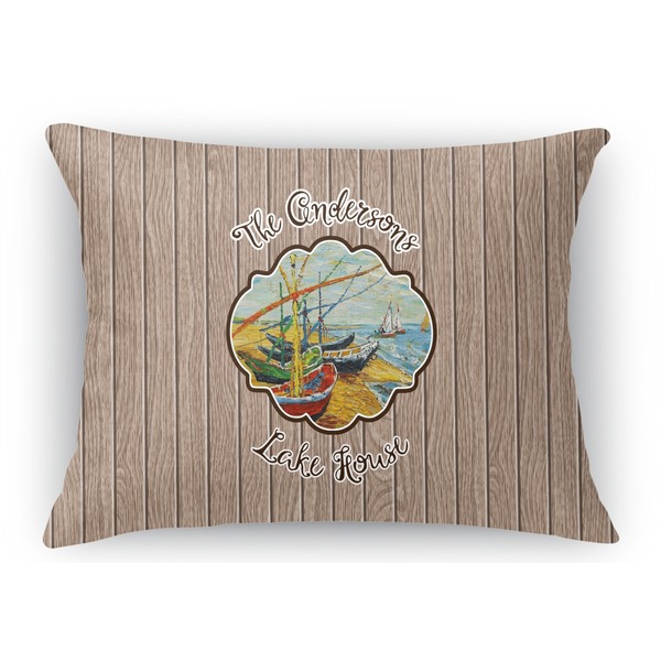 Custom Lake House Rectangular Throw Pillow Case (Personalized)