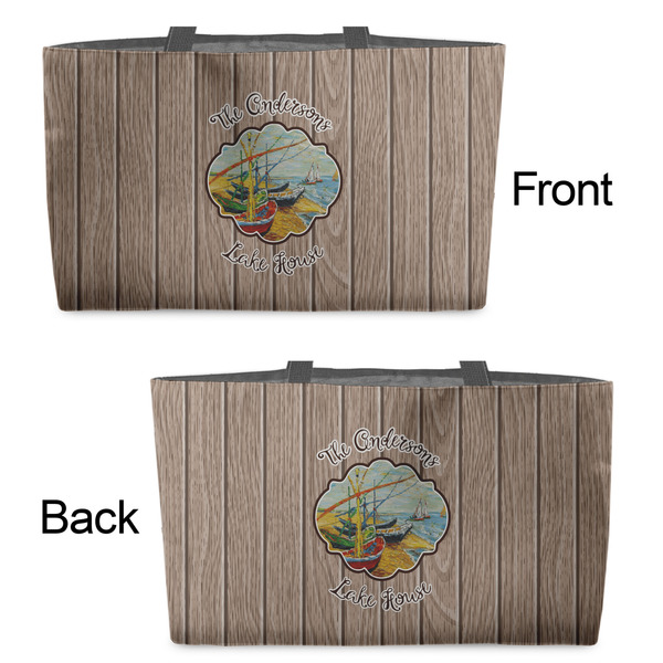 Lake House Tote w/Black Handles - Front & Back Views