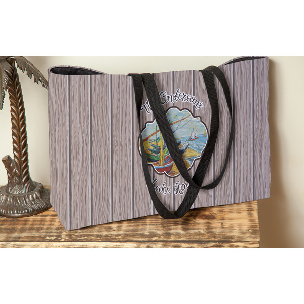 Lake House Tote w/Black Handles - Lifestyle View