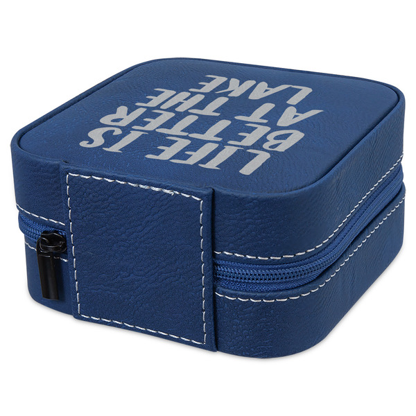 Lake House Travel Jewelry Boxes - Leather - Navy Blue - View from Rear